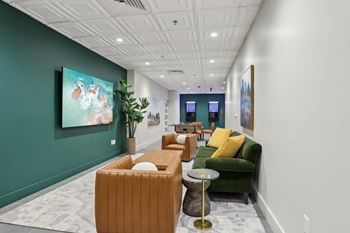 Lounge area with foosball table